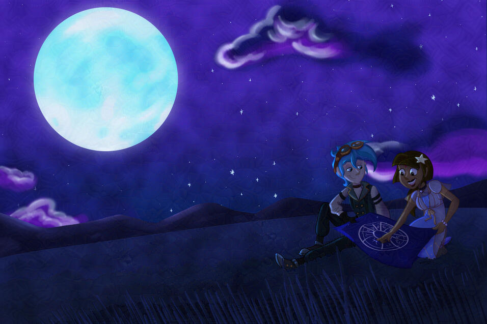 Stargazing Illustration Stargazing Illustration